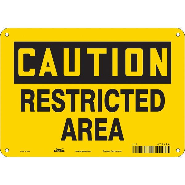 Safety Sign, 7 in Height, 10 in Width, Aluminum, Vertical Rectangle, English, 472L06