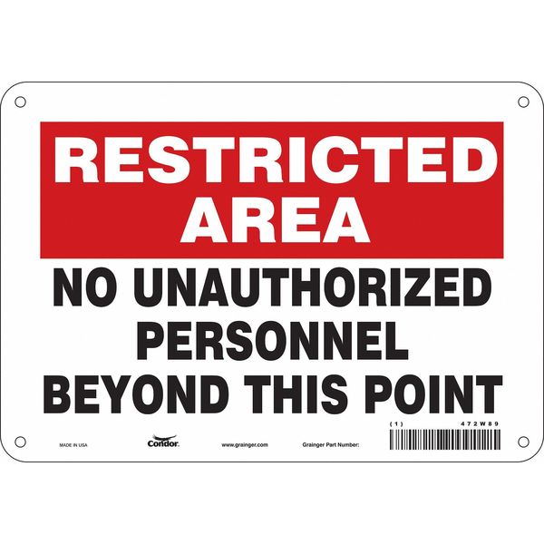 Safety Sign, 7 in Height, 10 in Width, Polyethylene, Vertical Rectangle, English, 472W89