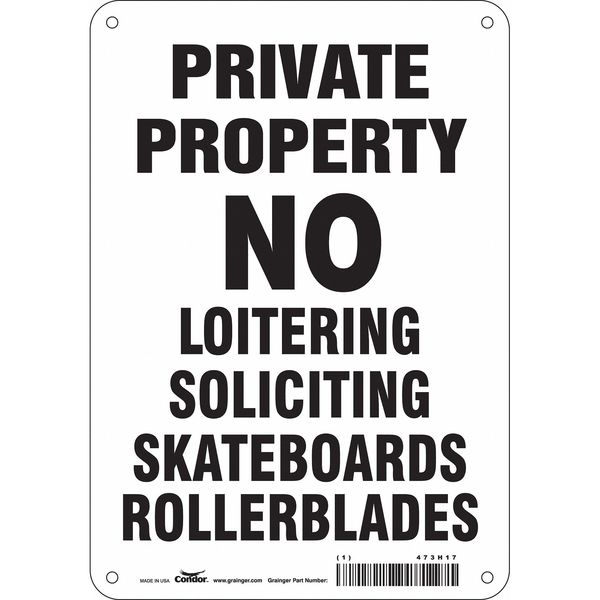 Safety Sign, 10 in Height, 7 in Width, Aluminum, Horizontal Rectangle, English, 473H17