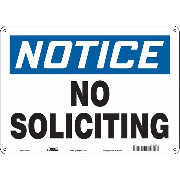 Safety Sign, 10 in Height, 14 in Width, Aluminum, Horizontal Rectangle, English, 473K94