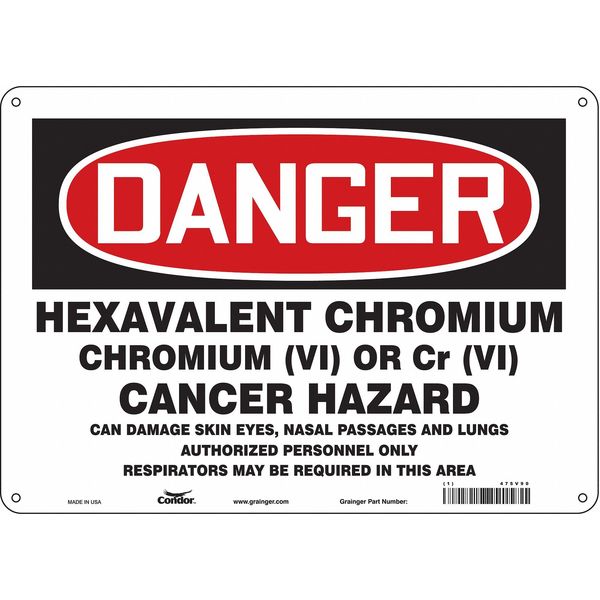 Safety Sign, 10 in Height, 14 in Width, Aluminum, Horizontal Rectangle, English, 475V90