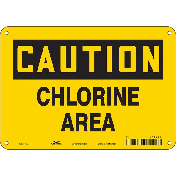 Chemical Sign, 7 in H, 10 in W, Vertical Rectangle, English, 475X44