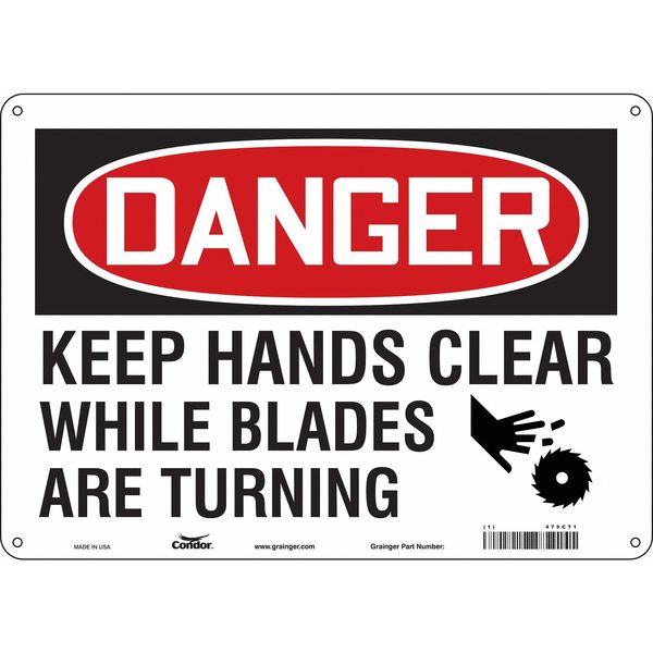 Safety Sign, 10 in Height, 14 in Width, Aluminum, Horizontal Rectangle, English, 475C71