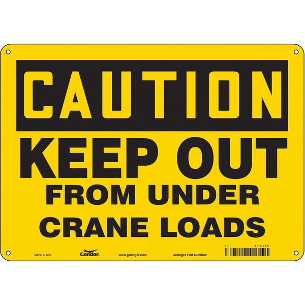 Safety Sign, 10 in Height, 14 in Width, Aluminum, Horizontal Rectangle, English, 476J15