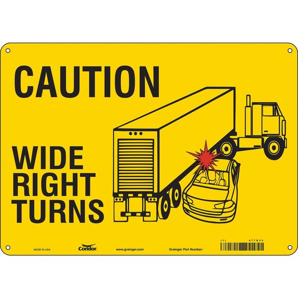 Traffic Sign, 10 in H, 14 in W, Aluminum, Horizontal Rectangle, English, 477R35