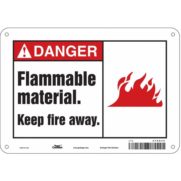 Safety Sign, 7 in Height, 10 in Width, Aluminum, Vertical Rectangle, English, 478H30