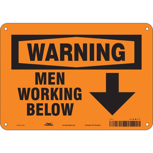 Safety Sign, 7 in Height, 10 in Width, Aluminum, Vertical Rectangle, English, 478W77