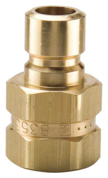 Hydraulic Quick Connect Hose Coupling, Brass Body, Sleeve Lock, 1/8