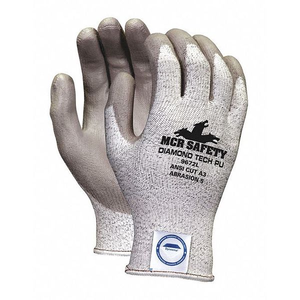 Cut Resistant Coated Gloves, A3 Cut Level, Polyurethane, S, 1 PR