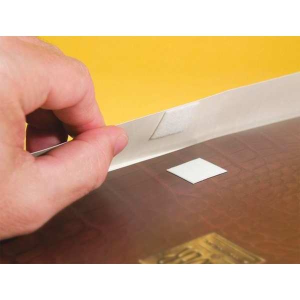 Reclosable Fastener, Rubber Adhesive, 75 ft, 3/4 in Wd, White