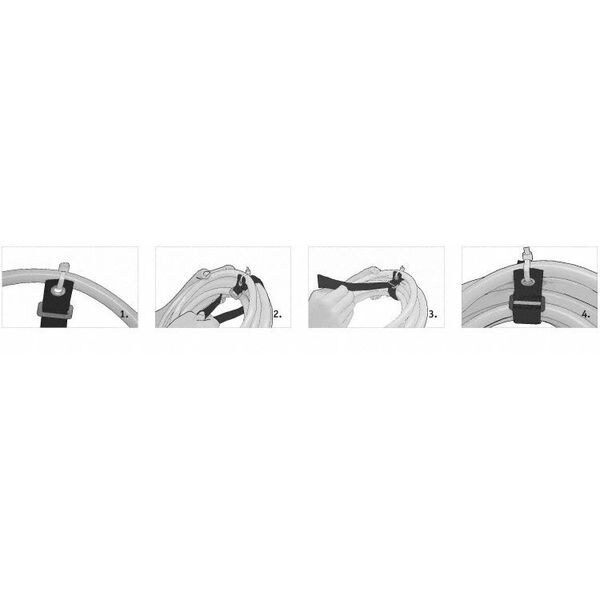 Back-to-Back Strap, No Adhesive, 12 in, 1 in Wd, Black, 10 PK
