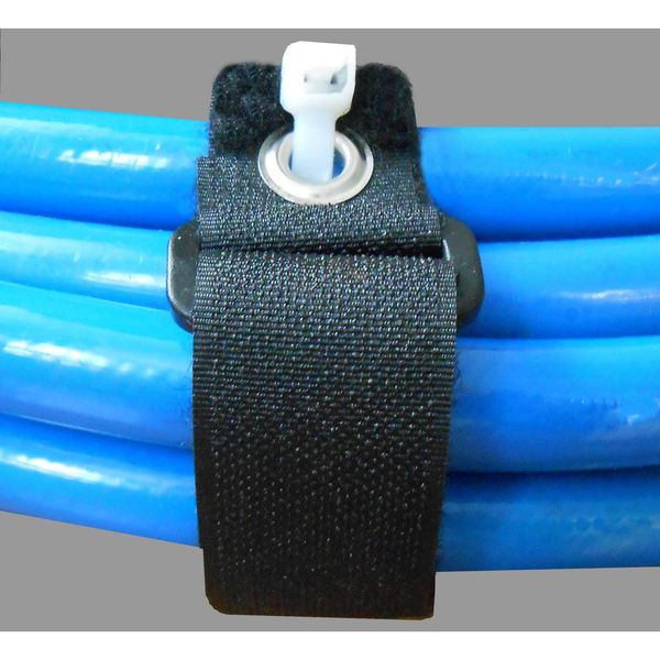 Back-to-Back Strap, No Adhesive, 18 in, 2 in Wd, Black, 10 PK