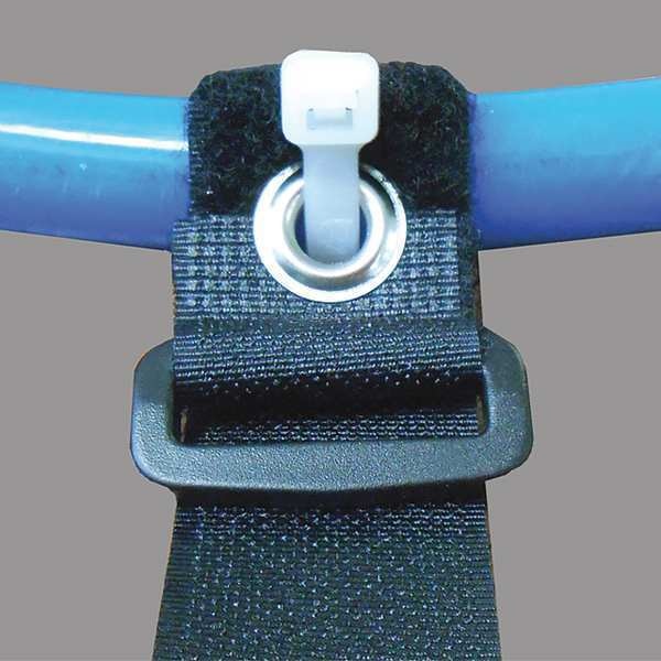 Back-to-Back Strap, No Adhesive, 8 in, 1 in Wd, Black, 10 PK