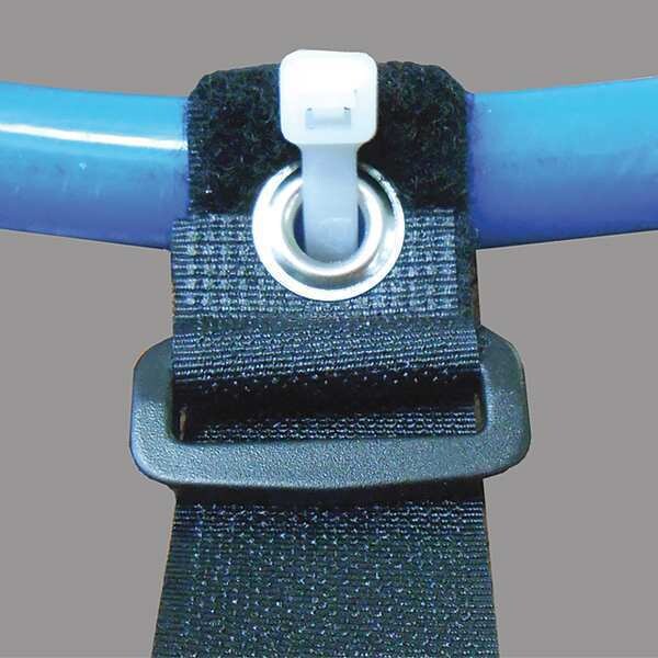 Back-to-Back Strap, No Adhesive, 12 in, 1 in Wd, Black, 10 PK