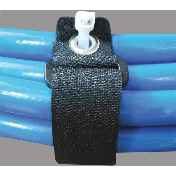 Back-to-Back Strap, No Adhesive, 12 in, 1 in Wd, Black, 10 PK