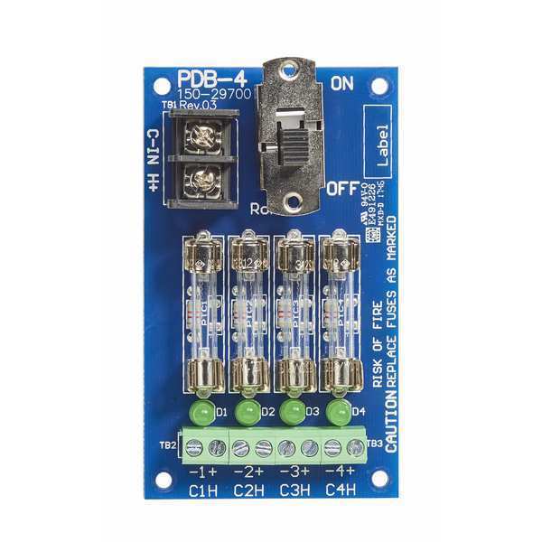 Power Distribution Board, 4 Output, Fused