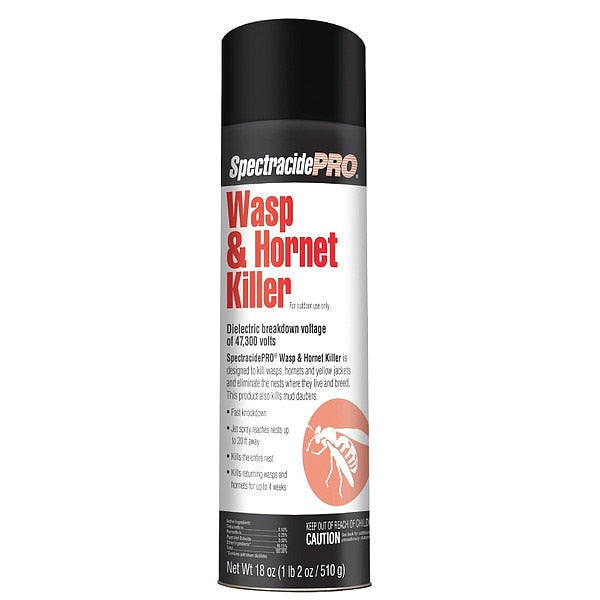 Wasp and Hornet Killer, Aerosol, Permethrin/Piperonyl Butoxide/Tetramethrin, 18 oz, Outdoor Use