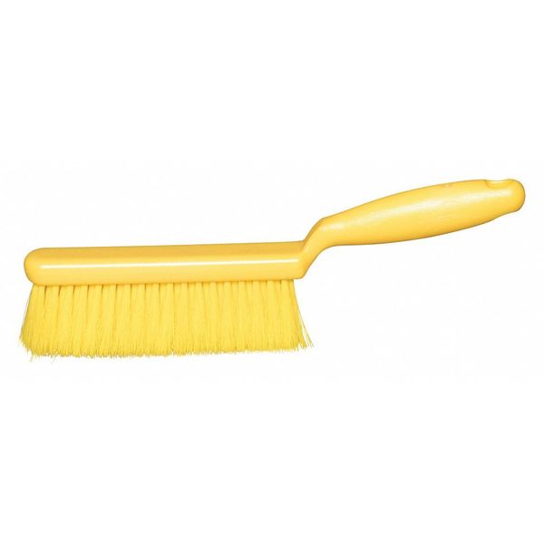 1 in W Bench Brush, Soft, 5 1/4 in L Handle, 6 3/4 in L Brush, Yellow, Plastic, 12 in L Overall