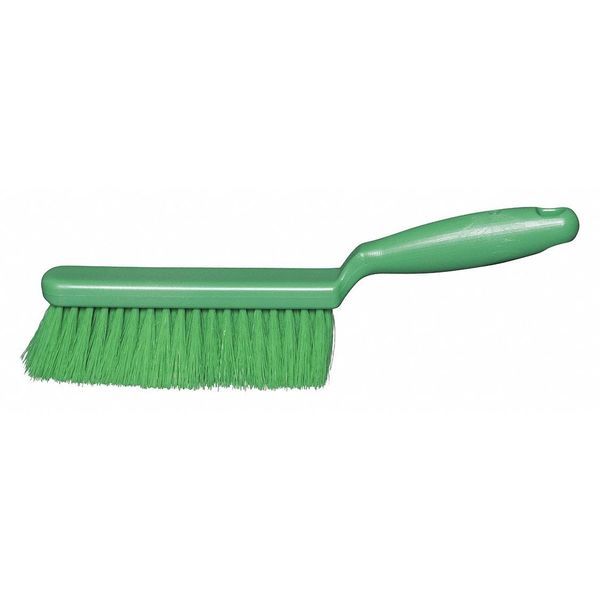 1 in W Bench Brush, Soft, 5 1/4 in L Handle, 6 3/4 in L Brush, Green, Plastic, 12 in L Overall