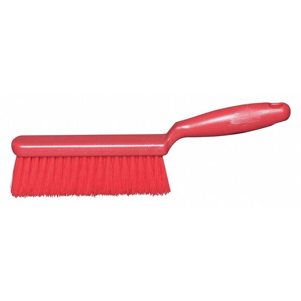 1 in W Bench Brush, Soft, 5 1/4 in L Handle, 6 3/4 in L Brush, Red, Plastic, 12 in L Overall