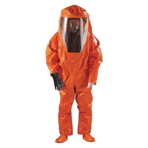 Encapsulated Suit, Orange, Chemical Laminate, Zipper