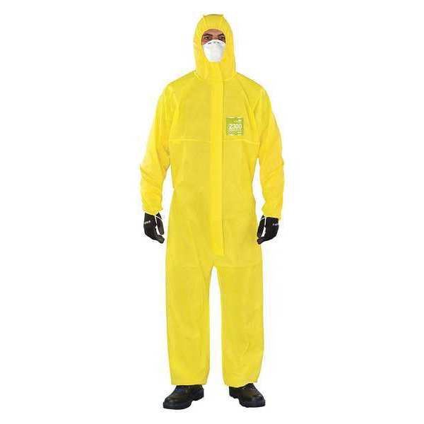 Hooded Coverall, Bound, Yellow, 5XL, PK25