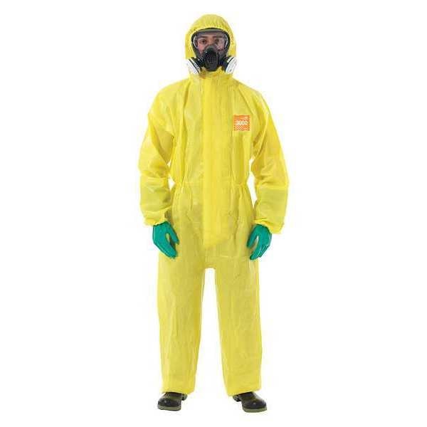 Chemical Resistant Coverall, Yellow, Zipper
