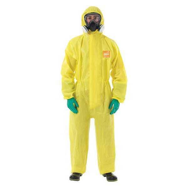 Chem Res Hooded Coverall, Welded, 5XL, PK6