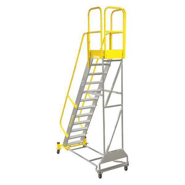 132 in H Aluminum Rolling Ladder, 9 Steps