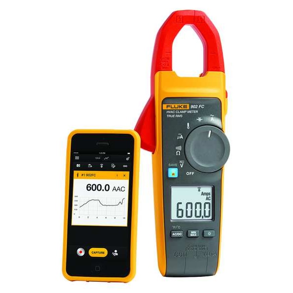 Clamp Meter, LCD, 600 A, 1.6 in (41 mm) Jaw Capacity, CAT IV 300V Safety Rating