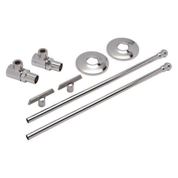 Stop Valve, Chrome, 1/2 in. Pipe Dia.