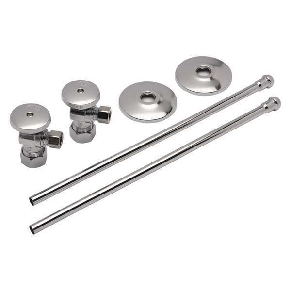 Stop Valve, Chrome, Inlet Size 1/2 in.