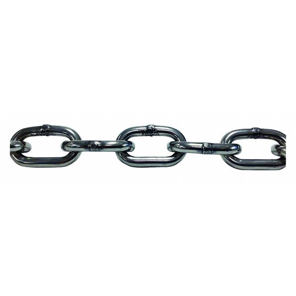 Chain, 5 ft. L, Trade Size 1/8 in., 304L SS