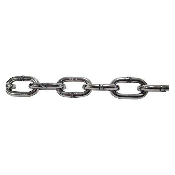 Chain, 100 ft L, Trade Size 3/8 in, 304L SS