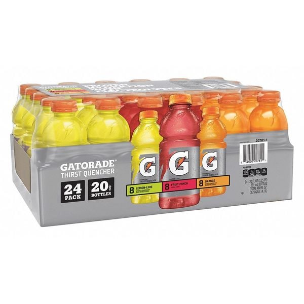 Gatorade Thirst Quencher, Assorted Flavors: Punch, Lemon-Lime, Orange, 20 Oz Bottles, 24 Pack