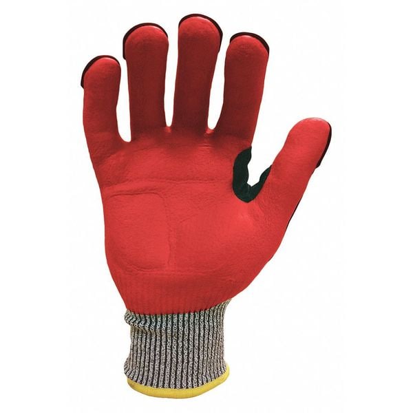 Impact Gloves, XL, Gray/Red/Hi-Vis Yllw, PR