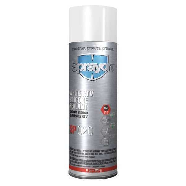 Multipurpose RTV Silicone Sealant, 8 oz, White, Temp Range 450 Degrees F
