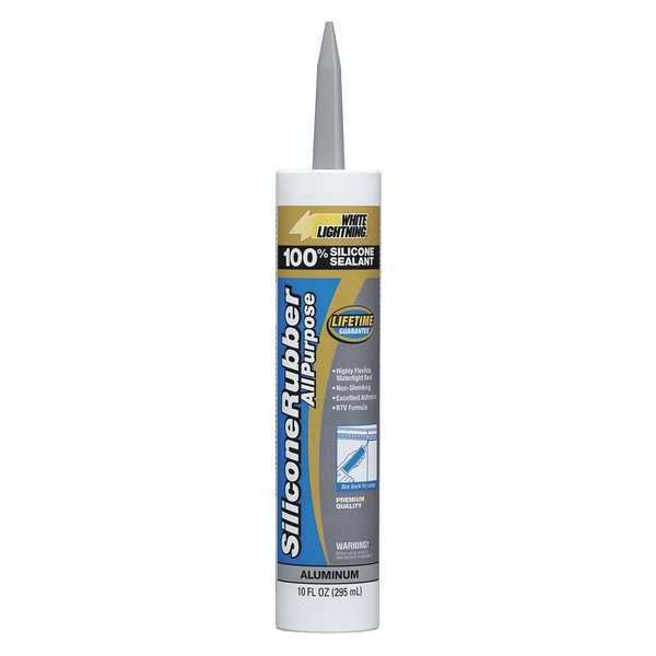 Multipurpose RTV Silicone Sealant, 10 oz, Aluminum, Temp Range -50 to 450 Degrees F