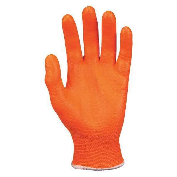 Hi-Vis Cut Resistant Coated Gloves, A4 Cut Level, Foam Nitrile, L, 1 PR