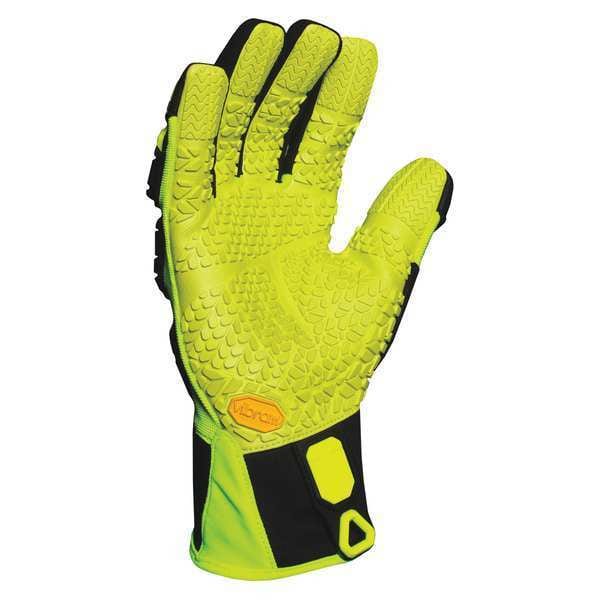 Anti-Vibratn Gloves, 2XL, Grn/Blk/Yllw, PR