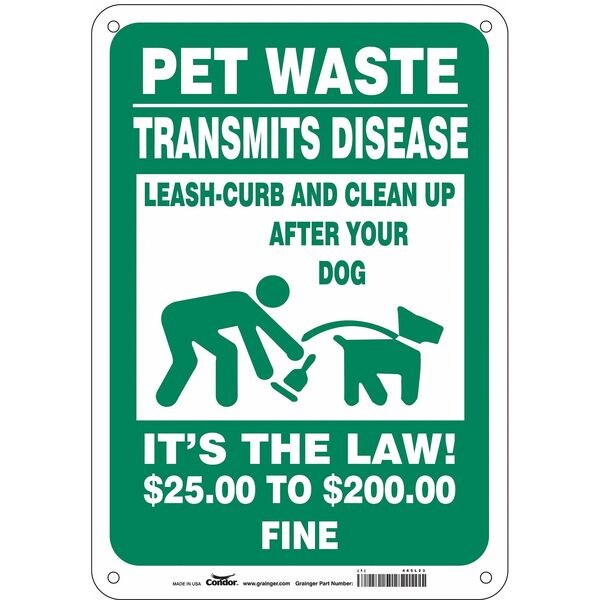 Safety Sign, 10 in Height, 7 in Width, Aluminum, Horizontal Rectangle, English, 485L23