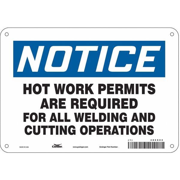 Safety Sign, 7 in Height, 10 in Width, Aluminum, Vertical Rectangle, English, 486X02
