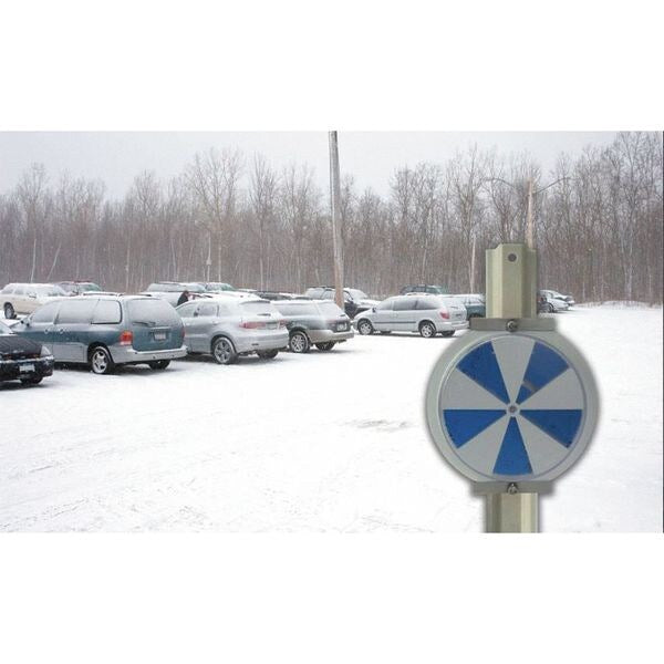 Ice Alert Indicator Sign, 6 in Height, 6 in Width, Aluminum, Plastic, Circle, No Text