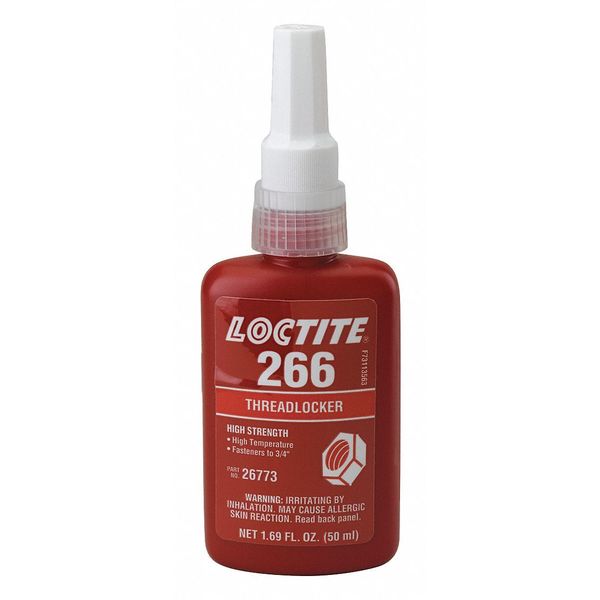 Threadlocker, LOCTITE 266, Red, High Strength, Liquid, 50 mL Bottle