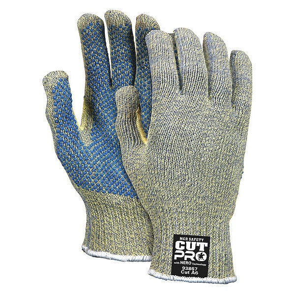 Cut Resistant Coated Gloves, A4 Cut Level, PVC, S, 1 PR