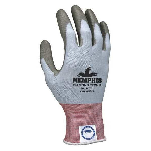 Cut Resistant Coated Gloves, A2 Cut Level, Polyurethane, 2XL, 1 PR