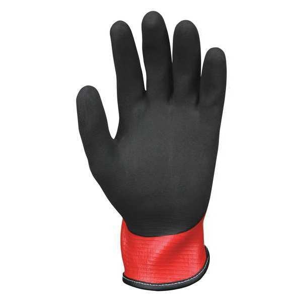 Foam Nitrile Coated Gloves, Full Coverage, Black/Orange, XS, PR