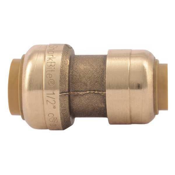 DZR Brass Reducing Coupling, 3/8 in x 1/2 in Tube Size