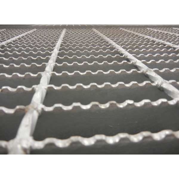 Bar Grating, Serrated, 24 in L, 36 in W, 1.25 in H, Black Painted Steel Finish