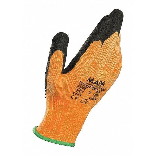 Heat Resistant Gloves, Nitrile, Orng, 9, PR